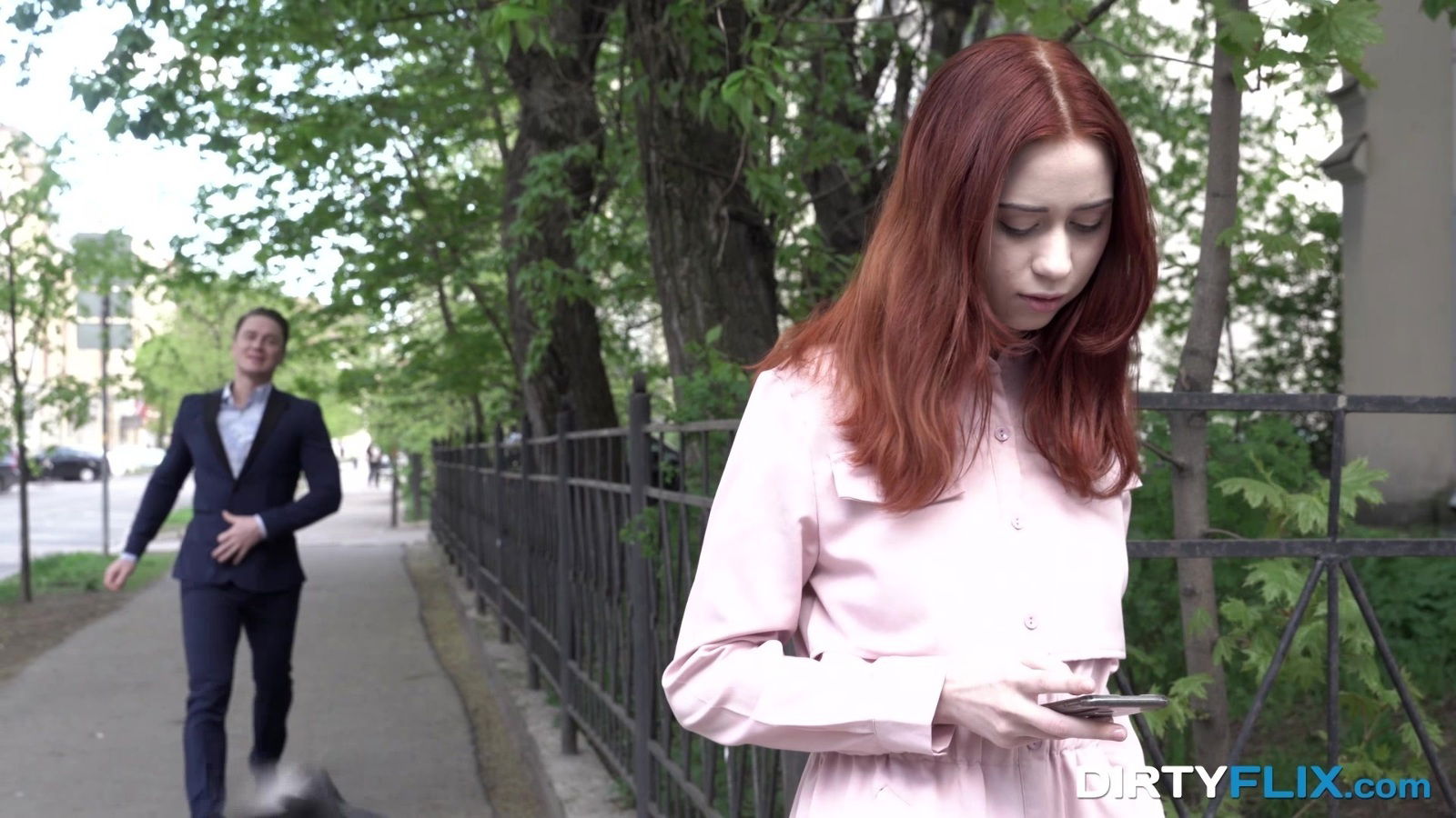 Pale tattooed redhead Lagoon Blaze feels great fucking doggy style