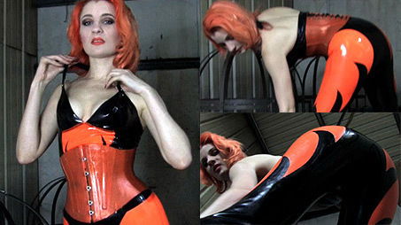 Ulorin Vex in Orange and Black Catsuit - LatexHeavenVideo