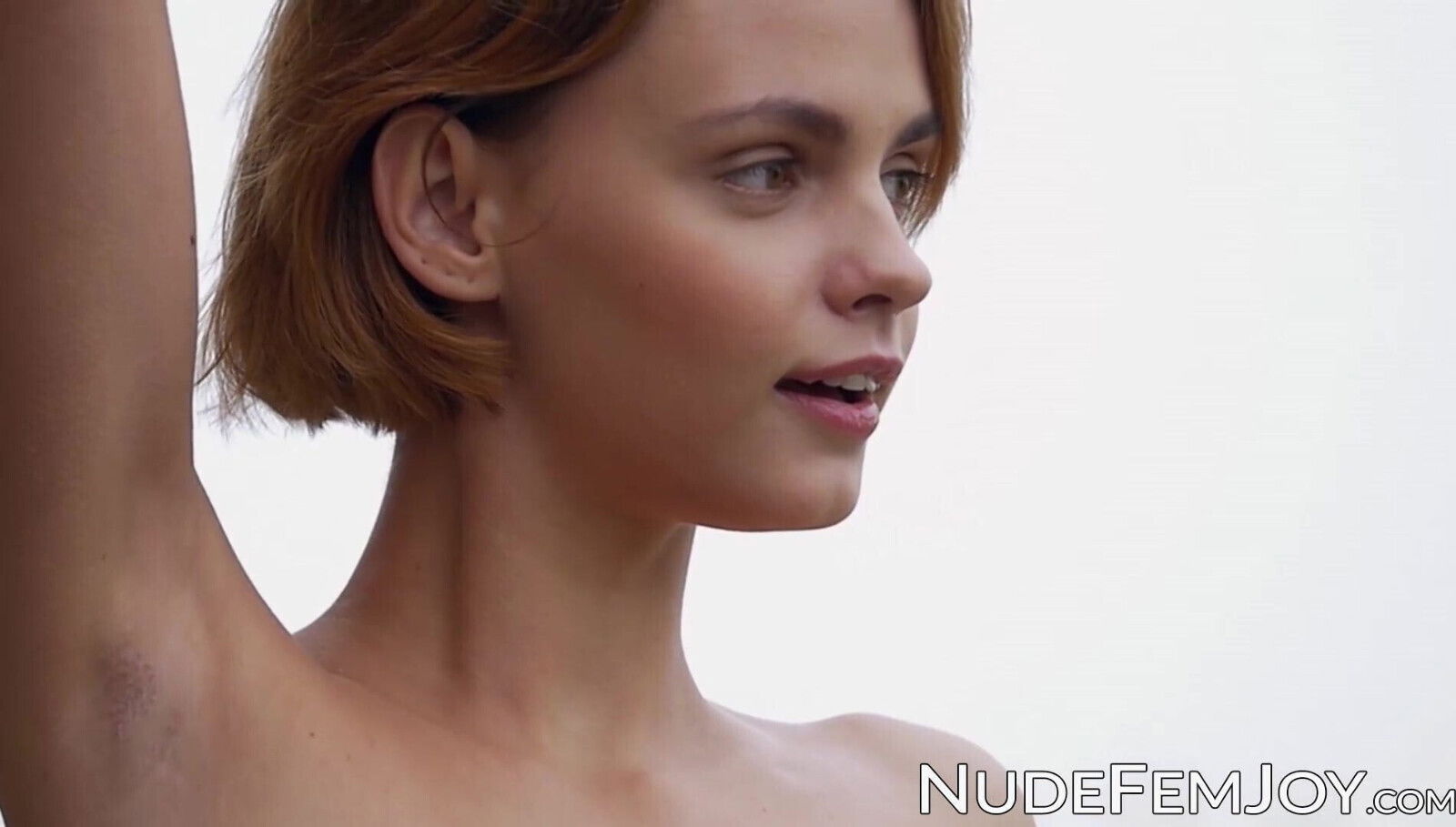 Cute sensual Ariel slow motion outdoor teasing