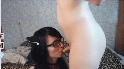 Young trans couple suck their small penises