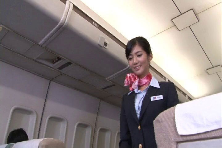 Japanese stewardess Nozomi enjoys having with pilot