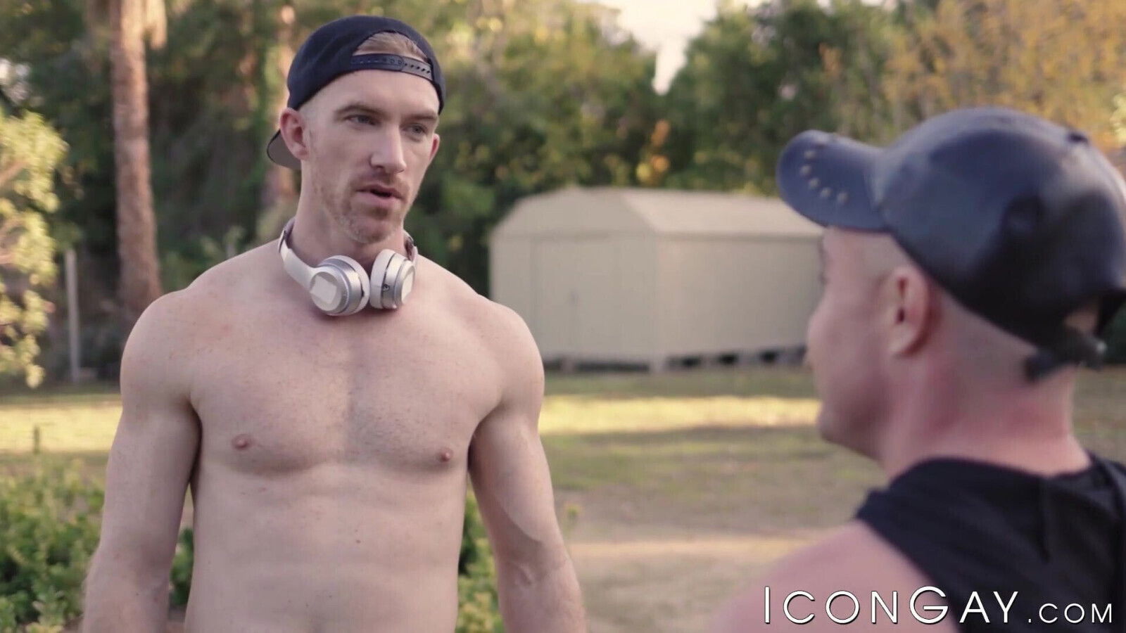 Handsome jock Nick Fitt bareback fucking blonde after