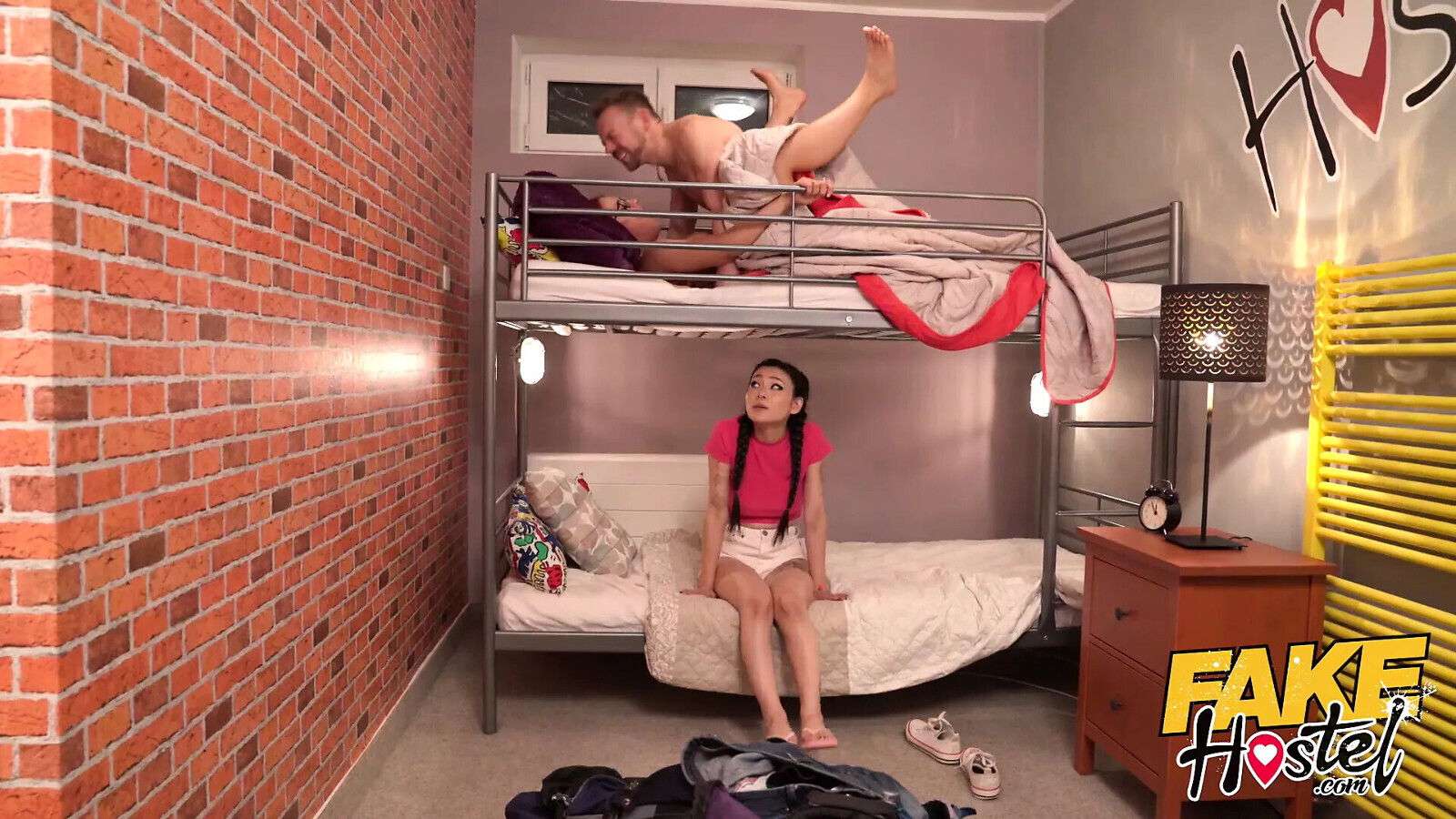 Fake Hostel, young asian pair Black fucked MILF