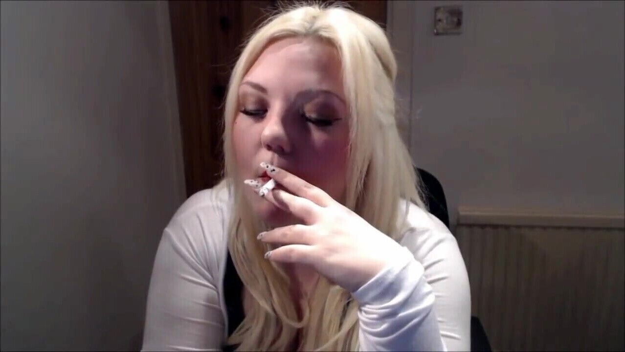 Cute Blonde Smoking