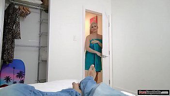 Busty stepmom takes horny stepsons