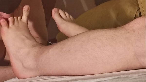 pierced nipples slave licking clean Papa'_s feet happily