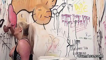 Sexy idol gets load face swallowing spunk