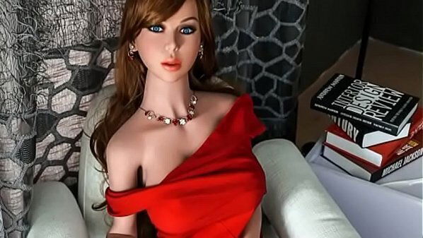 Mature brunette doll long dress