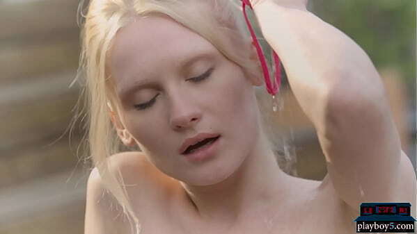 Petite teen trespassing pool very