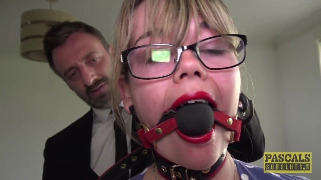 Chubby sub restrained and hammered by maledom Pascal White