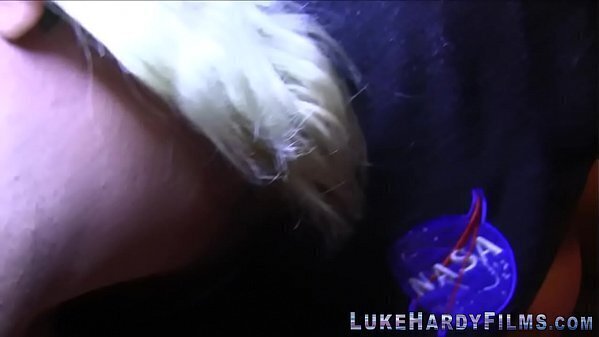 Busty blonde strokes Luke Hardy