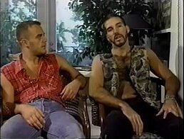 Two lusty hairy salami smugglers Ron Hunter and Jeff Brent enjoy getting their asses polished one after another