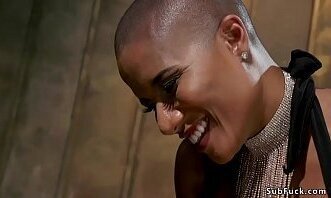 Busty ebony femdom fucks
