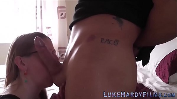 Blonde brit glasses gobbles rides