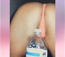 Hot pink thong, tanned pussy, shaking it first thing in the morning for you.