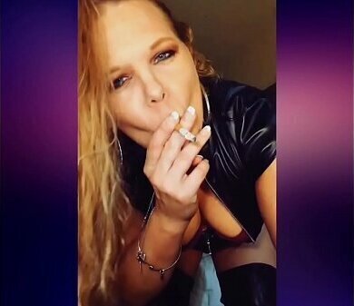 Custom smoking fetish latex fetish clothing sucking dildo femdom