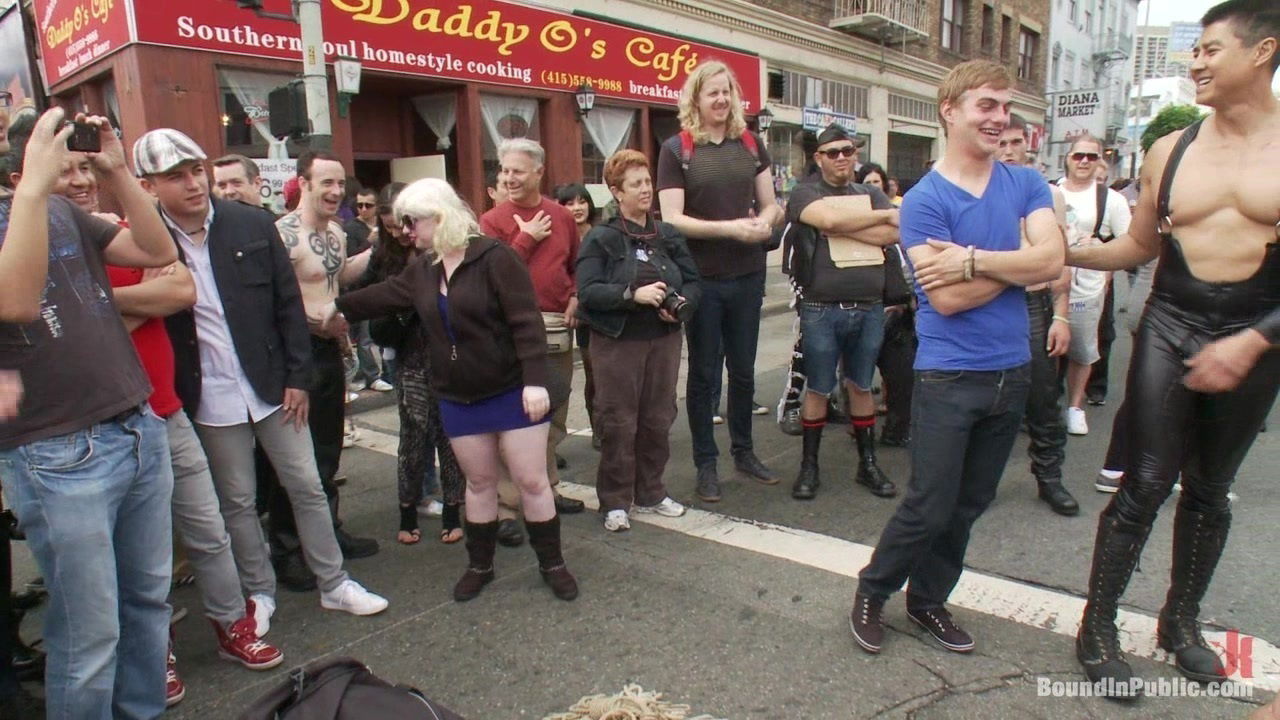 Bound in Public. Noah Brooks is dragged through the streets bound beaten and pissed o