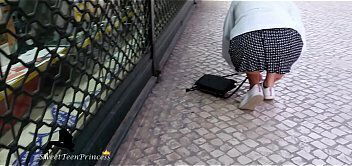 CANDID TEEN WALKING DOWN THE STREET &ndash_ VOYEUR - CANDID CURLY BEAUTY