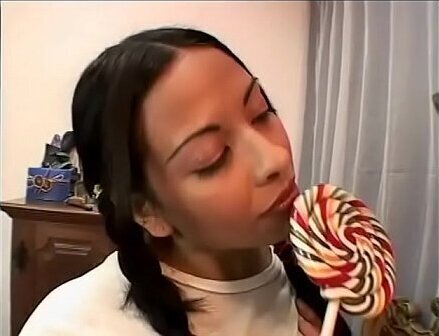 Lucky hard word darkhaired silly girl Princyany drop anchor lollipops