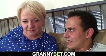 Busty old mature blonde