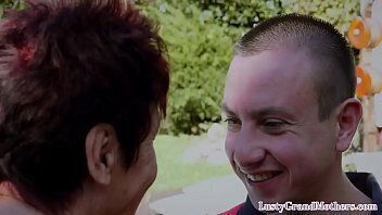Granny goes down on younger man