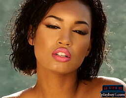 Black teen model Noelle Monique strips bikini