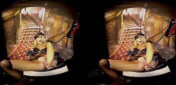 Claudia cosplay warrior girl 3DVR dildo masturbation from bravo models media