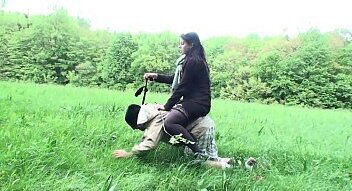 slaves humiliated human horses