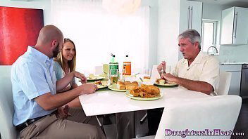 Cock Addict Daughter Fucks Dad'_s Friend At Lunch Invite