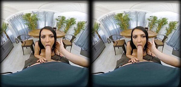 VRConk Brunette whore blowing your prick