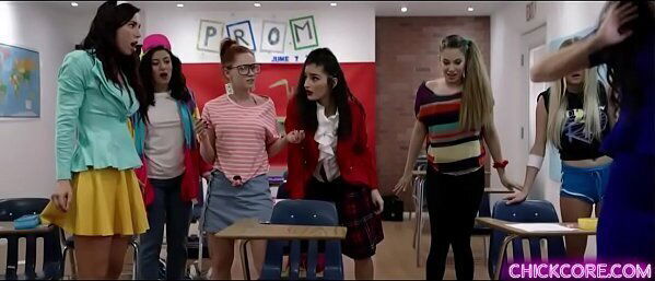 Sexy lesbian professor Georgia Jones started class with wild college orgy with students Angela White Emily Willis Aidra Fox.