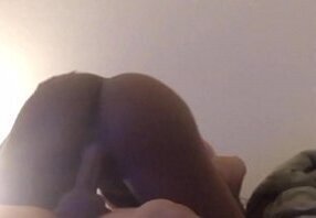 Slim booty black girl rides top! Tight juicy pussymade want creampie