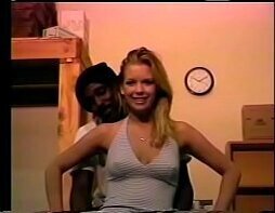 Lecherous white bitch Teri Starr has special hobby - to drink banana yoghurt from big black cock