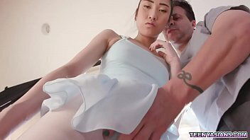 Tiny charming Asian ballerina wants fullfill sexual desires horny trainer dick down tight slit meaty cock.