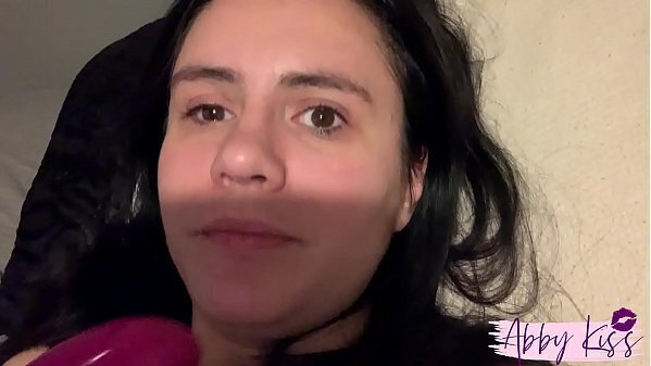 Abby Kiss Pulls Vibrator From Little Pussy Throat Fucks Herself With
