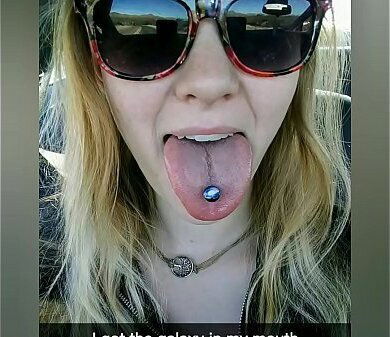 18yo Busty Blonde with HUGE tongue