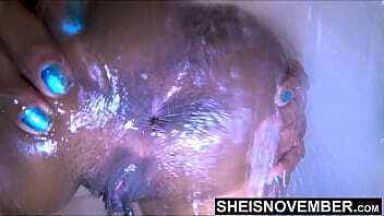 60fps Slow Motion Extremely Close-up Looking Into Dirty Butthole After With Step Skinny Bigass Msnovember Standing Shower Bigbooty Cheeks Spread Wide Open Sheisnovember