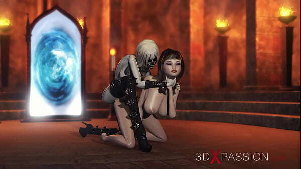 3dxpassion.com. Dickgirl satanic witch fucks sexy girl dark castle