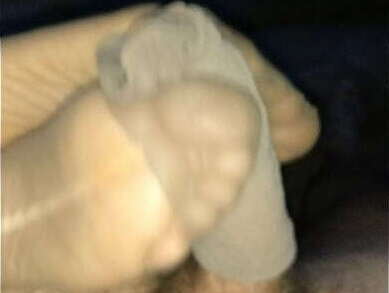 filling nylonsocks with after stocking footjob