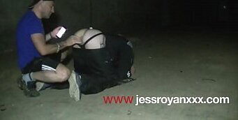 french slut fucked bareback in sneakers during the night