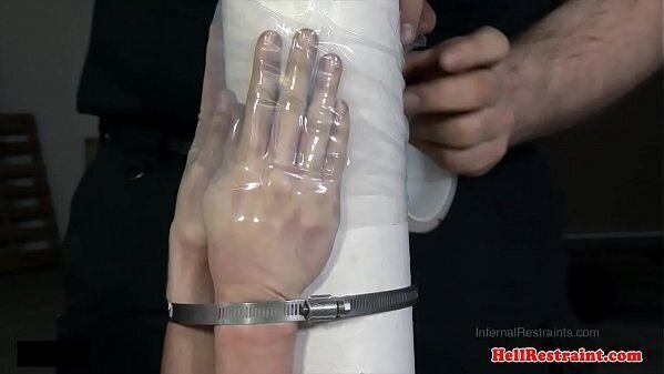 Struggling bounded beaten with stick