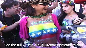 Mardi Gras Debauchery Girls Flashing Kissing &amp_ Eating Pussy