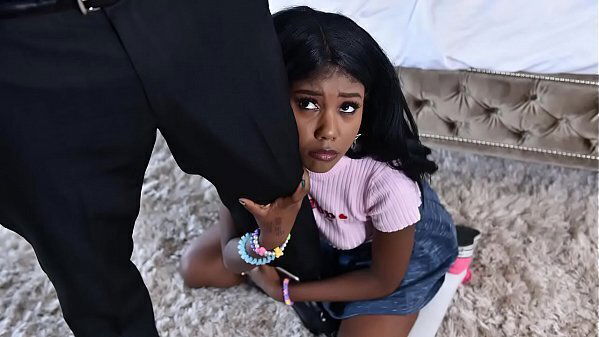 Black babysitter gets caught masturbating black porn