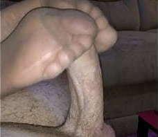 homemade footjob with different nylons