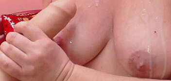 Blond mature do JOI for cum on her tits.