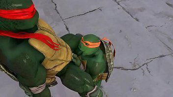 Tmnt Mikey sucks his brother Raph'_s fat cock no sound version