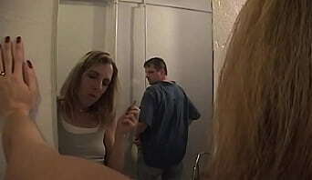 Marie Madison Smoking Blowjob in Mens Room