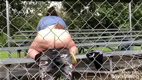 Bbw rides bbc on bleachers