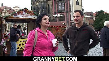 Picked up granny tourist rides stranger'_s cock