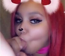 Lightskin Ebony Slut EXPOSED Sucking White Dick On Snapchat